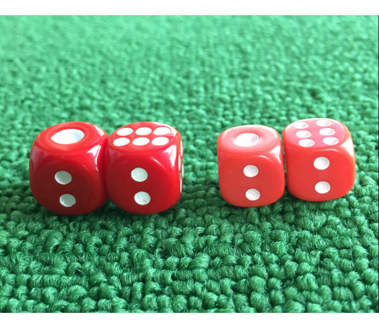 新品大小号麻将骰子红白蓝色子实心多用明数字骰子大号红色一对14厘米
