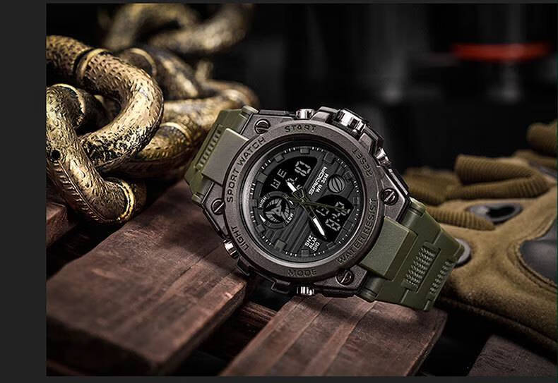 影睐 特种兵战术手表男多功能运动成人户外潮流智能防水学生电子表 全