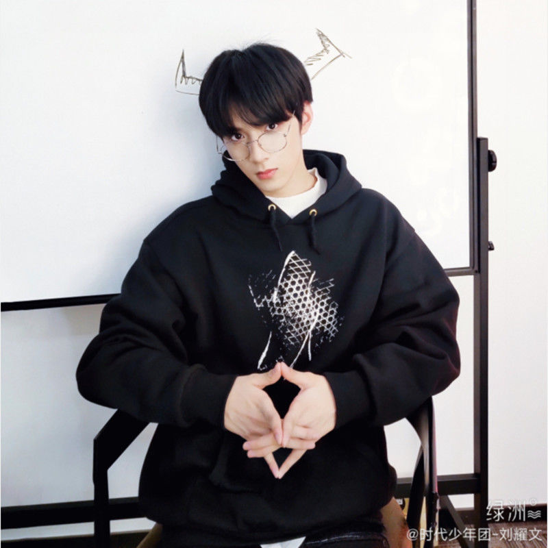 蓝欲 时代少年团刘耀文同款wtap连帽卫衣男女情侣oversize潮牌春秋