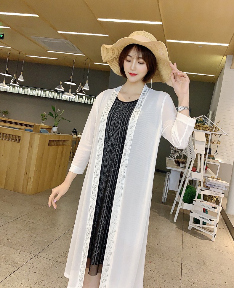 雁皇捡漏特价外搭披肩开衫中长款夏季妈妈外披大码宽松遮阳衣女网纱