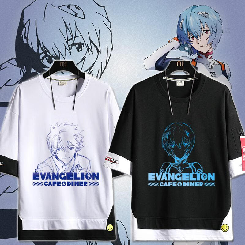 eva联名新世纪福音战士绫波丽淀真嗣使徒渚薰周边t恤二次元男女夏季