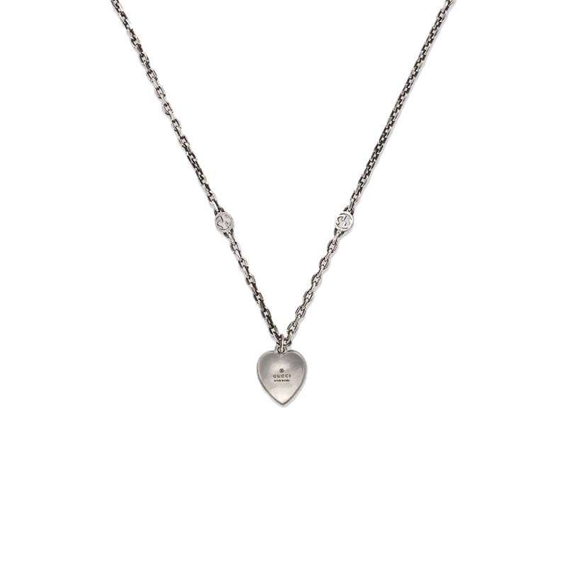 gucci古驰项链女士互扣双g珐琅心形项链古驰吊坠645545j89b41192红色