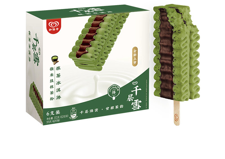 2022新品16支和路雪千层雪棒抹茶口味冰淇淋62g白桃雪糕冷饮2022新品