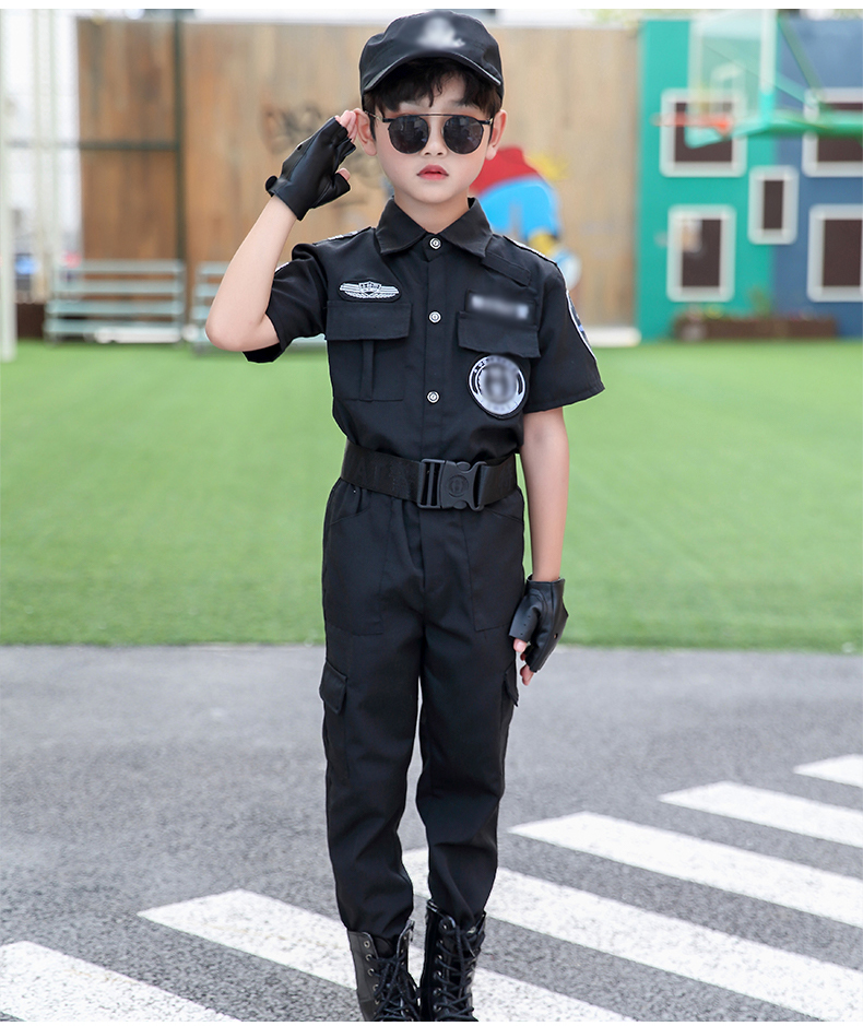 儿童小警察衣服警官服装备特种小警察服过家家服警长男女童演出服特