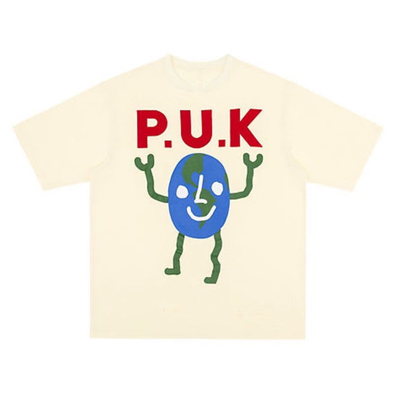 puk卫衣布瑞吉bridge赵小棠同款国潮地球人logo短袖男夏季嘻哈潮牌t恤