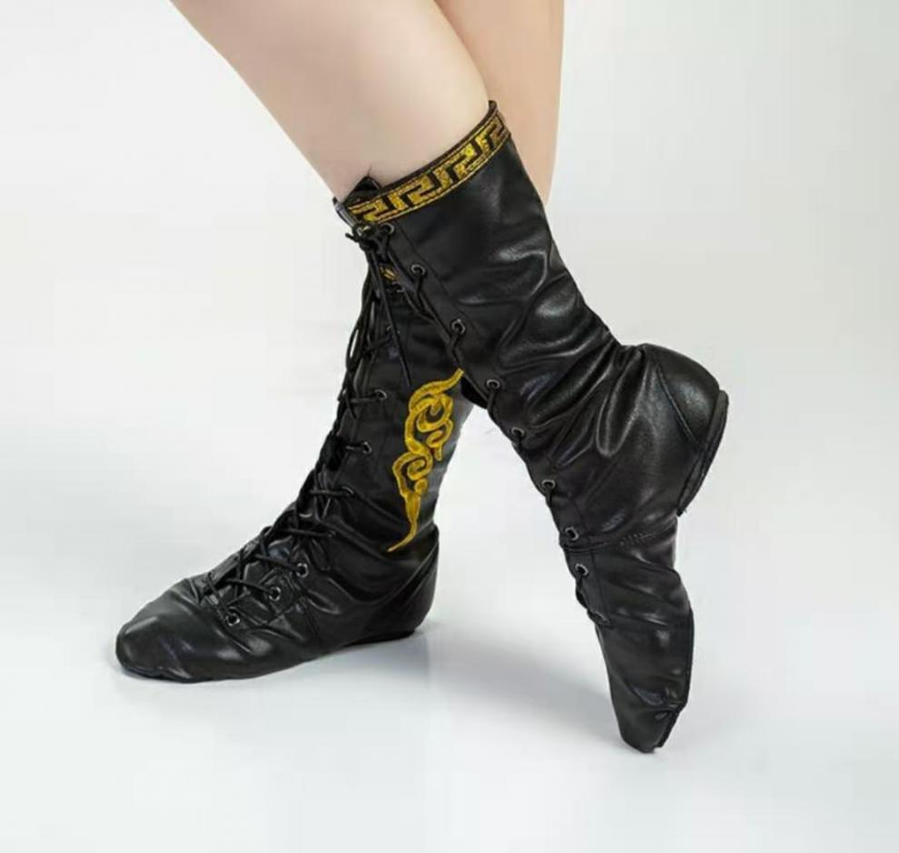 民族舞蹈靴蒙古靴新疆蒙古舞靴子藏族维族民族舞蒙族舞男女软底练功鞋