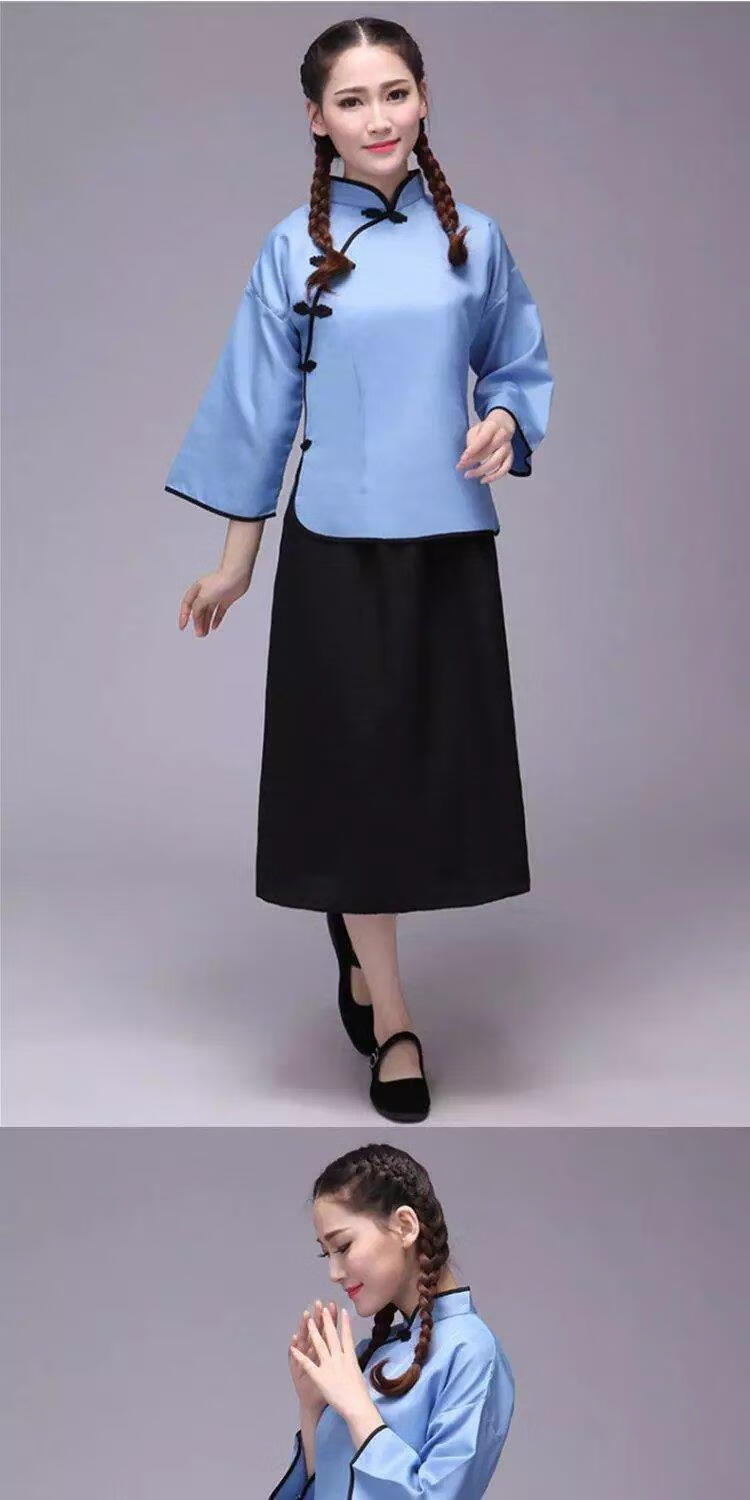 精品直发厂家直销民国学生装女装五四青年装民国风复古毕业班校服合唱