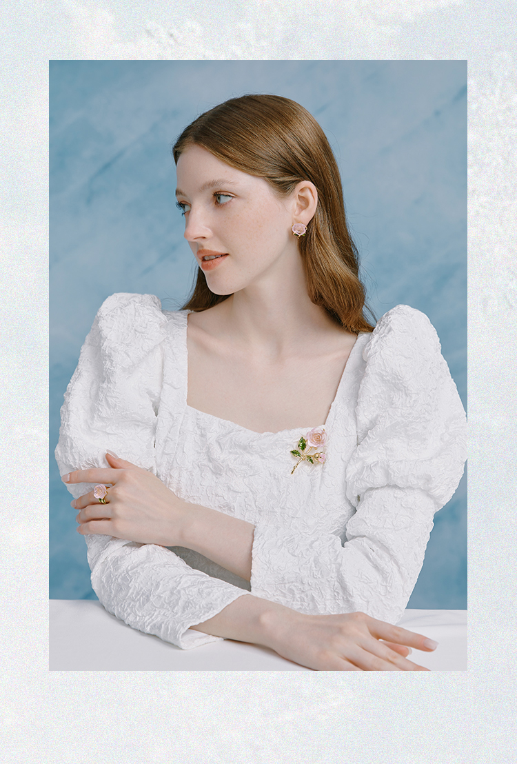She's Ice Snow Secret Garden Rose Flower Brooch, Oil Drip Women's Pin, Birthday Gift for Girlfriend 7