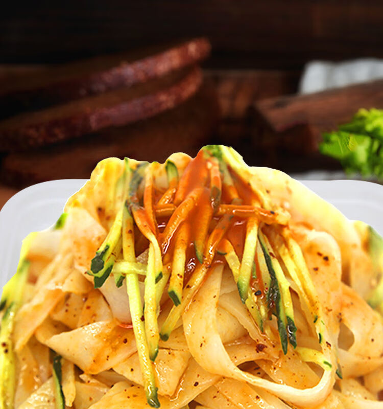 红油面皮麻酱凉皮炸酱面宽面拌面免煮速食酸辣凉拌盒装整箱 红油面皮2