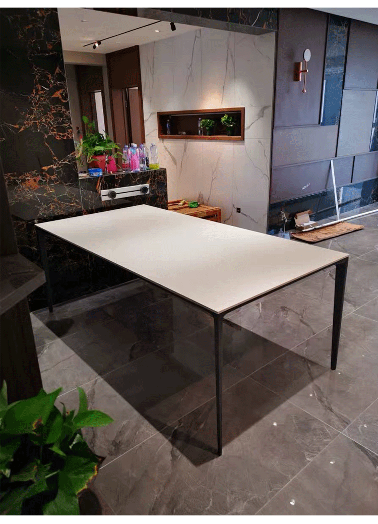 意大利进口拉米娜岩板北欧轻奢德利丰岩板餐桌椅组合现代简约家用