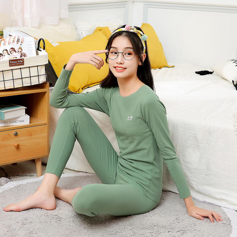 高中生秋衣秋裤套装青少年衬衣衬裤线衣线裤无痕保暖内衣中学生加绒薄