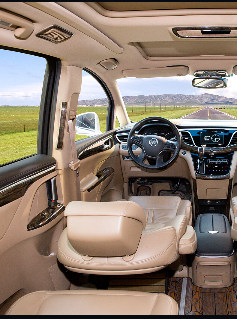 适用于别克gl8改装桃木方向盘中控面板玻璃升降陆尊es商务车内饰配件