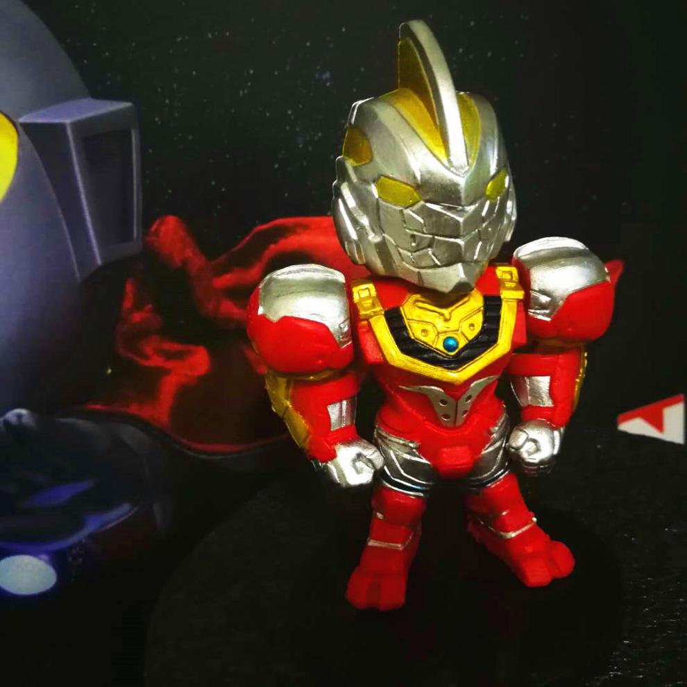 钢铁赛文 盖亚 阿古茹 哉阿斯 可动人偶摆件 全套6款q版机动奥特曼