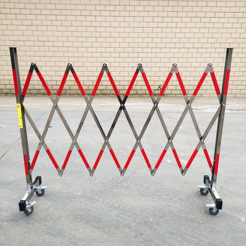 不锈钢伸缩围栏隔离栏学校安全护栏户外施工警戒栏可移动折叠围栏 高