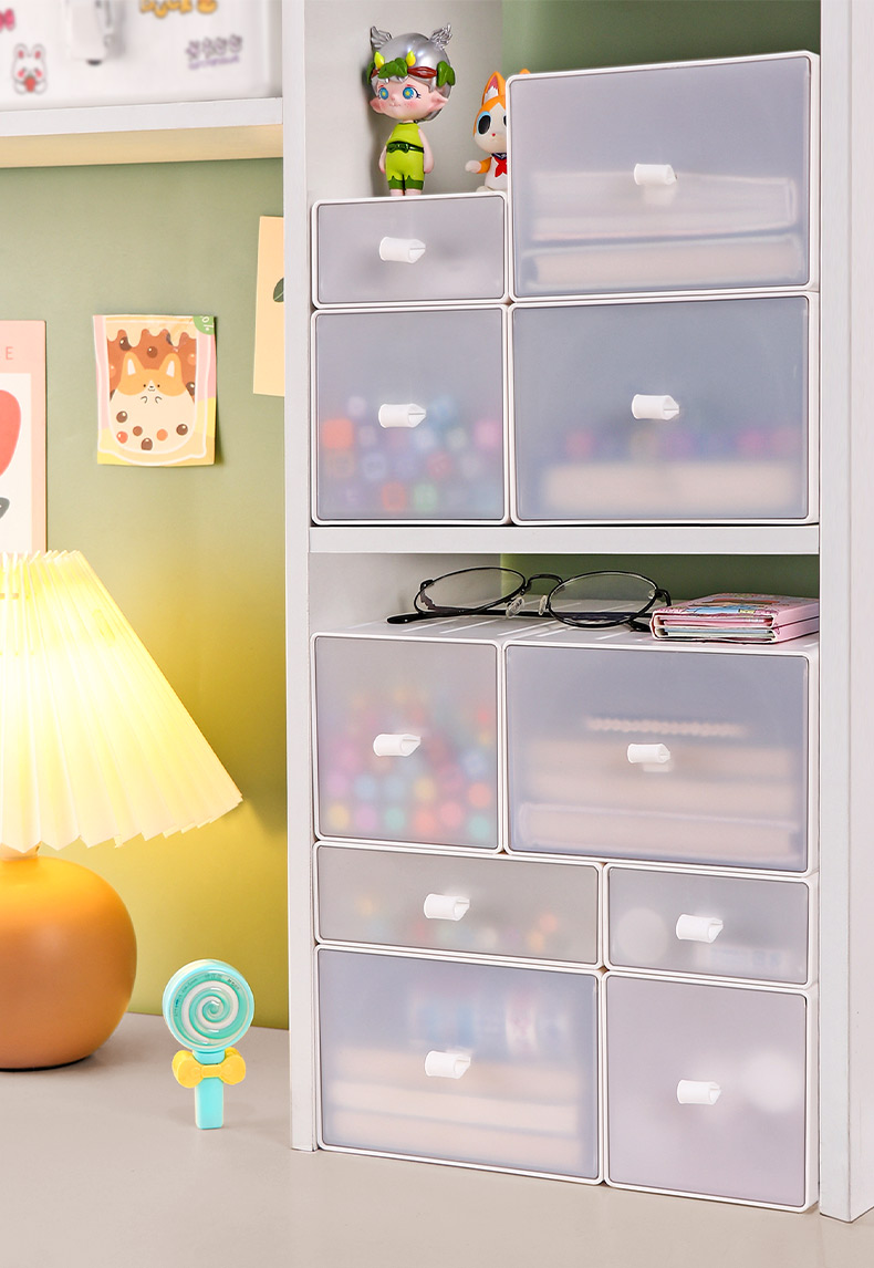 wsng2022新款书桌上的收纳盒 桌面收纳盒抽屉式宿舍书桌上杂物抽拉