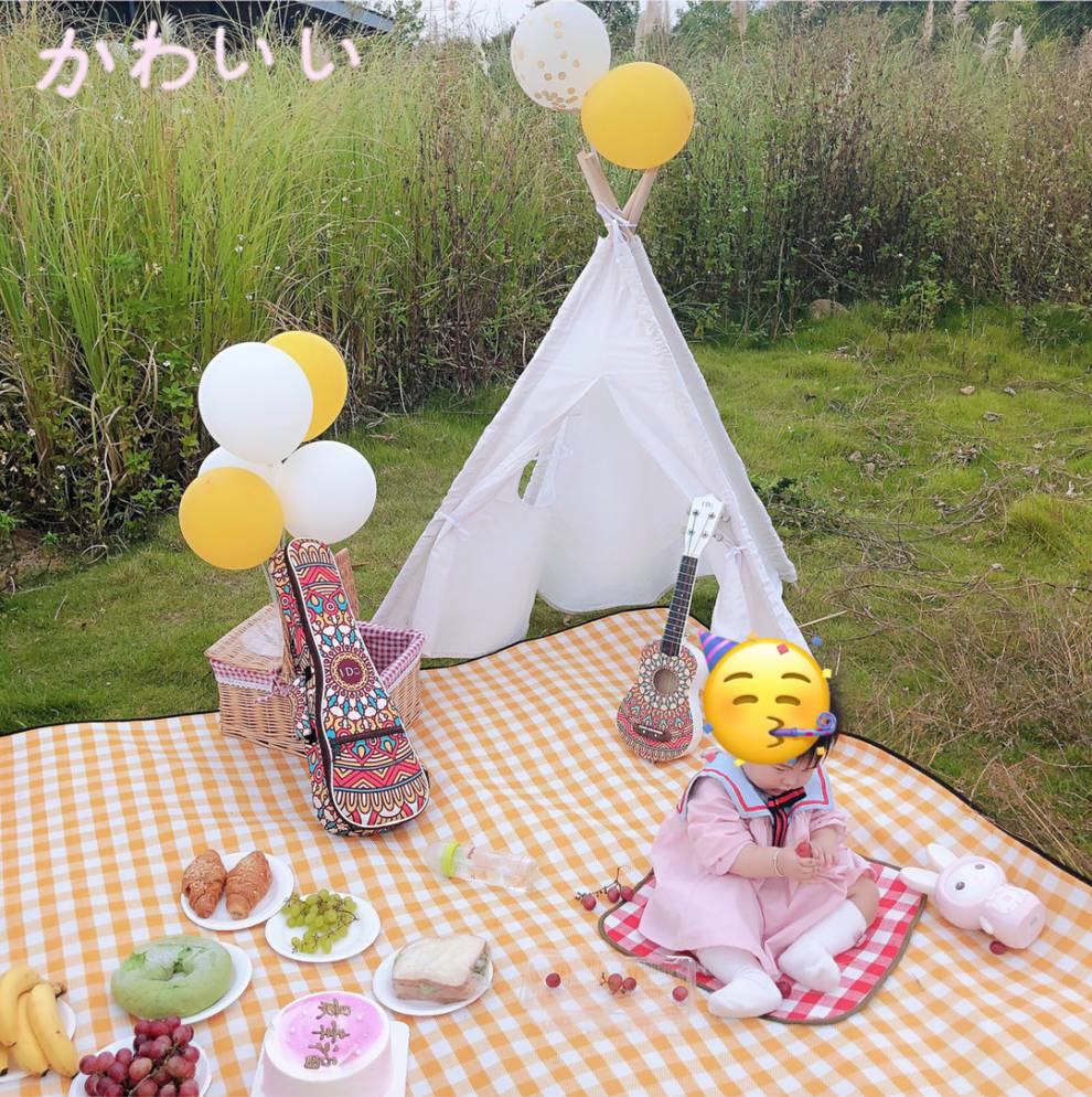 春游野餐小帐篷ins野餐户外小帐篷儿童摄影宝宝周岁生日布置拍照道具