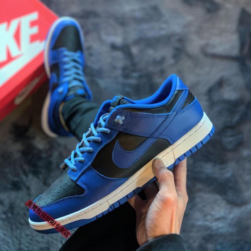 【官方旗舰】sb dunk aj芝加哥蓝黑荔枝纹皮休闲男女鞋潮流王一博同款