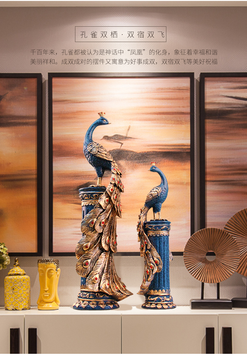 一对孔雀摆件【图片 价格 品牌 报价】-京东