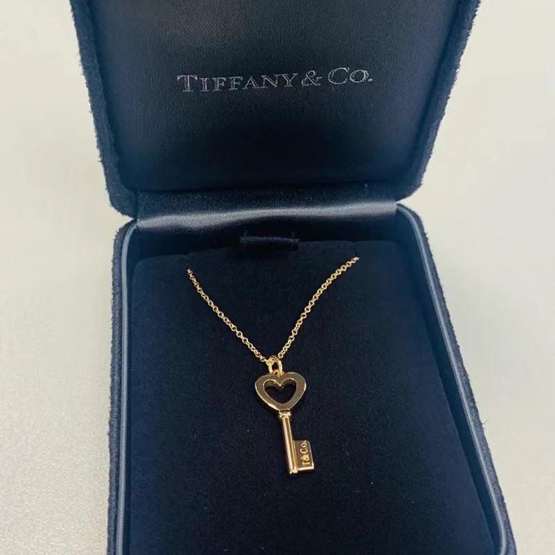 蒂芙尼 tiffany & co t系列 m蒂凡尼项链 18k玫瑰金钥匙吊坠项链 爱心
