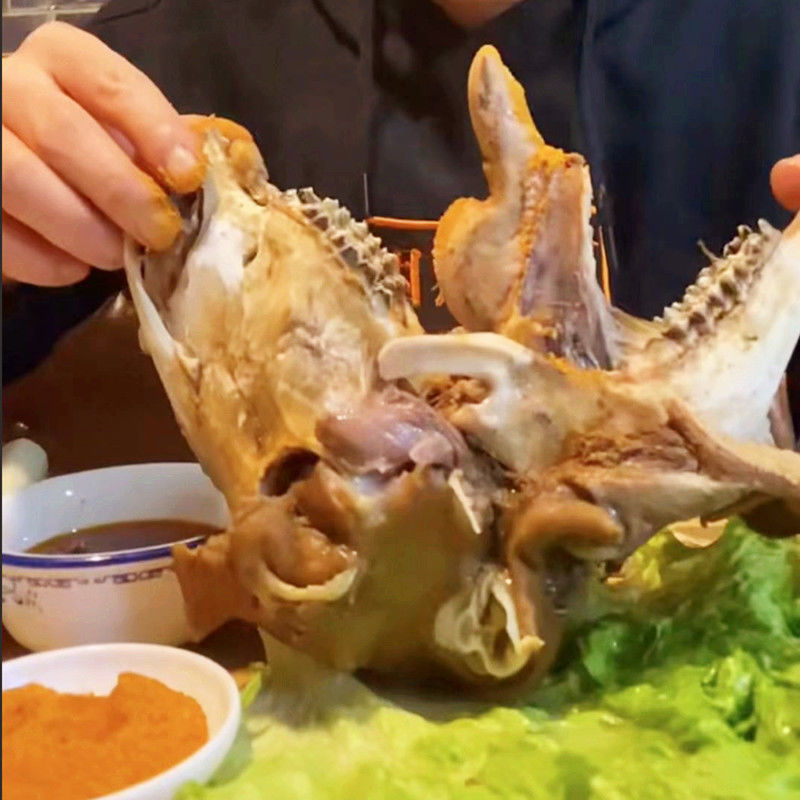 新鲜34斤整只五香羊头全熟羊头即食卤羊头整只熟食试吃去皮羊头1整个