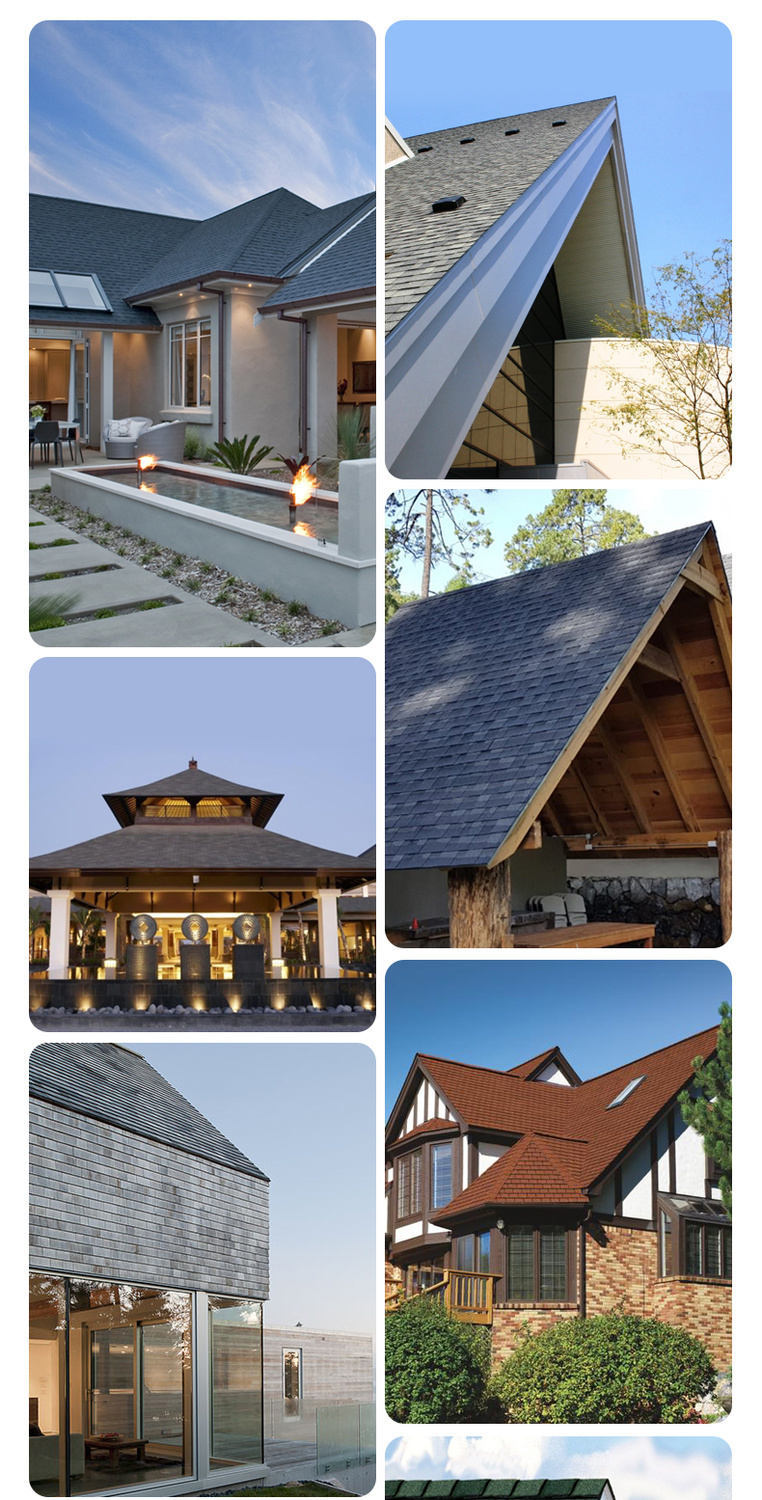 启方单层沥青瓦片彩色自粘木屋顶阳光房轻钢别墅隔热防水玻纤胎锁季