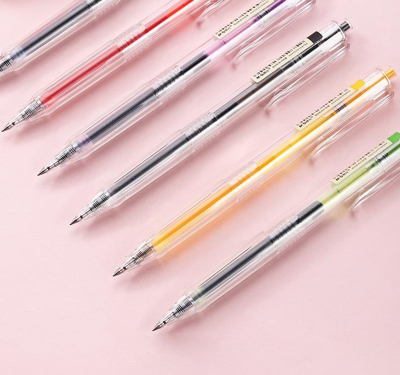 2022新款晨光彩色笔新流行晨光本味按动式彩色中性笔做笔记专用水性笔