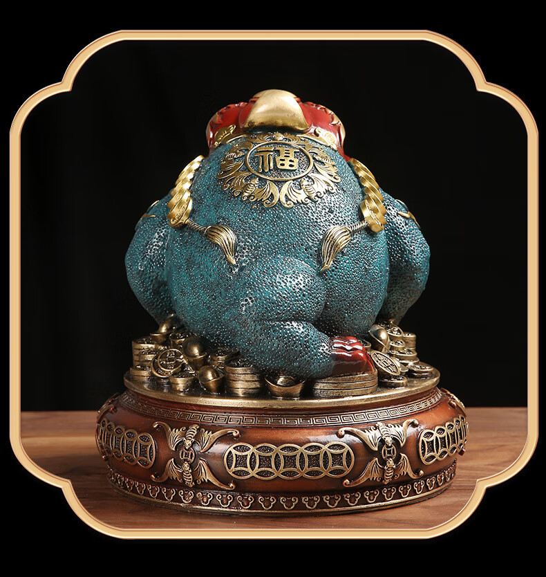 瑞亿祥 《八方来财》全铜工艺品金蟾摆件 三足三脚金蟾蜍摆件金蝉乔迁