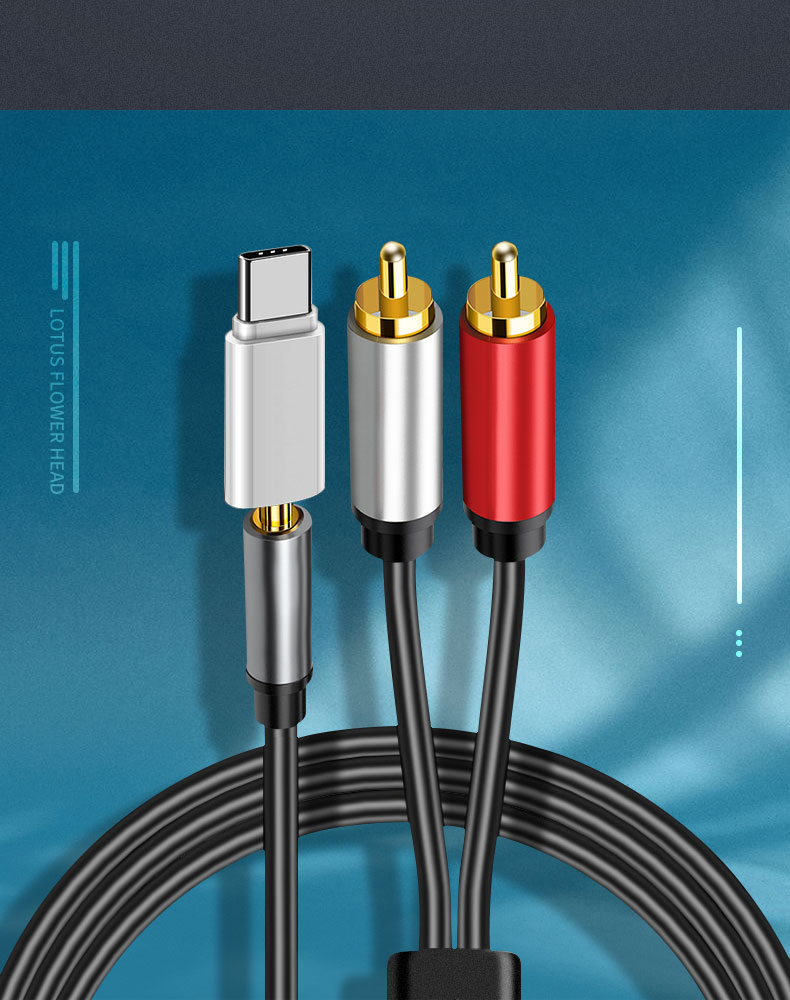 于华为荣耀v40小米1011手机音箱低35mm转莲花头音频线1米合金升级版