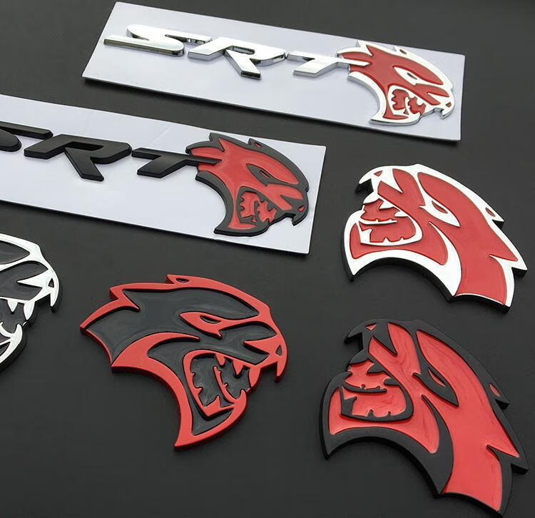 适用于道奇挑战者豹头chargersrt地狱猫车标中网标汽车叶子板侧标车贴