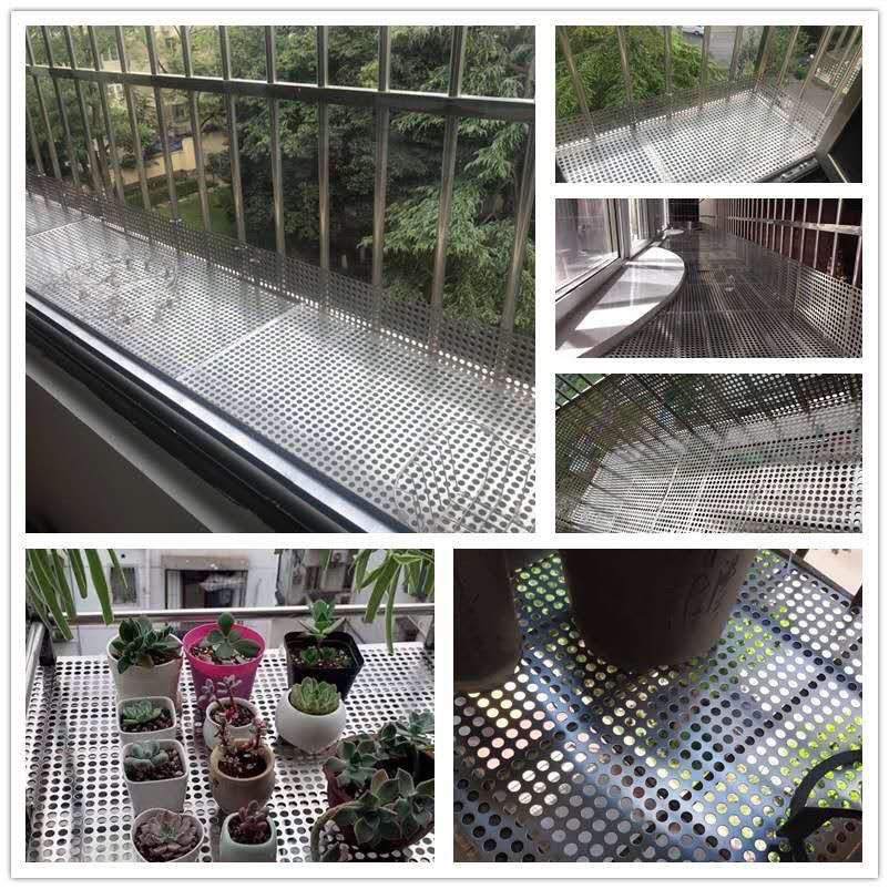 定制防盗窗不锈钢垫板冲孔板阳台防漏网窗台防坠网多肉花架洞洞板宽30