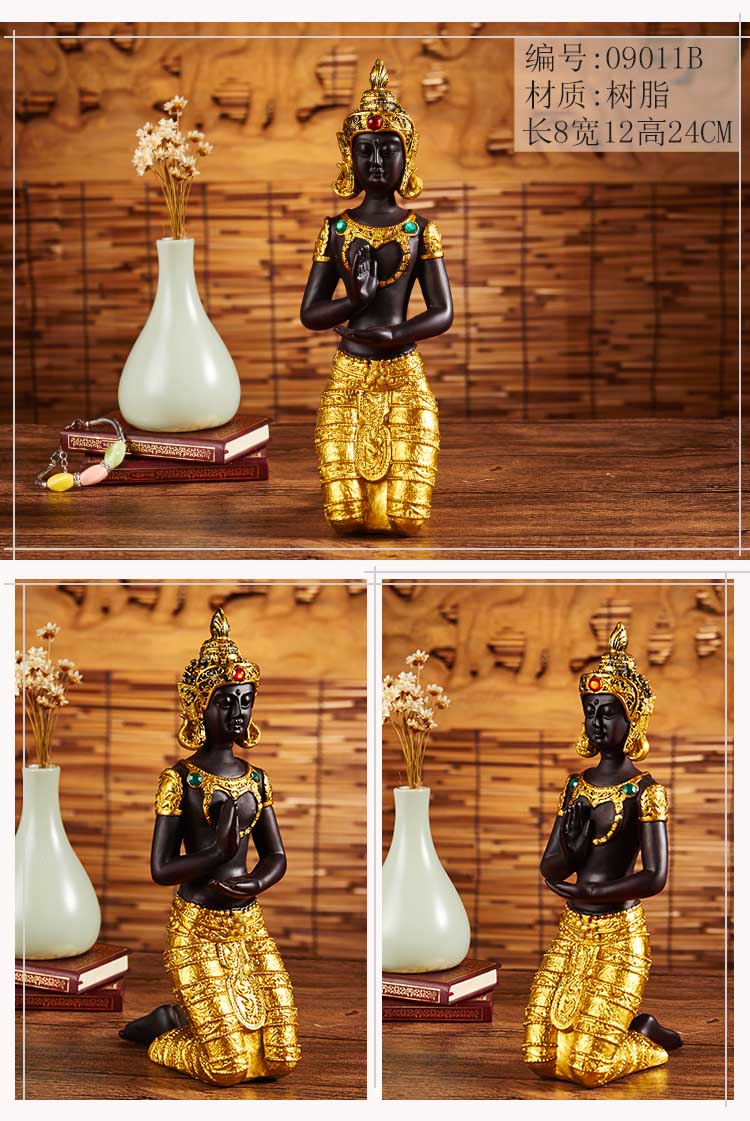 泰国大跪佛摆件东南亚迎宾佛像摆件泰国餐厅会所收银台装饰大跪佛客厅