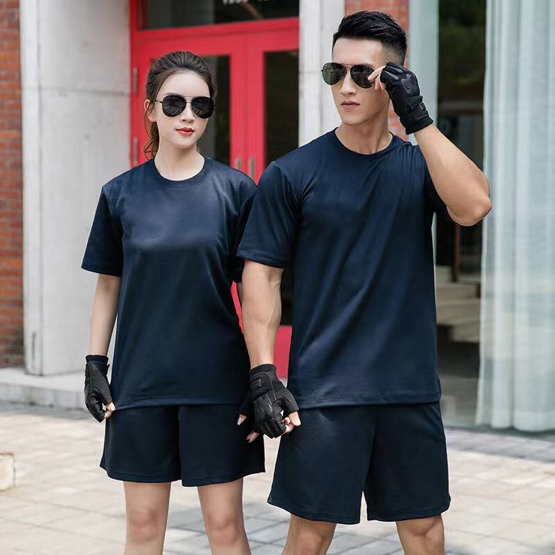 空训练服飞行员体能圆领衫训练服套装夏季短袖体能服户外速干上衣短裤