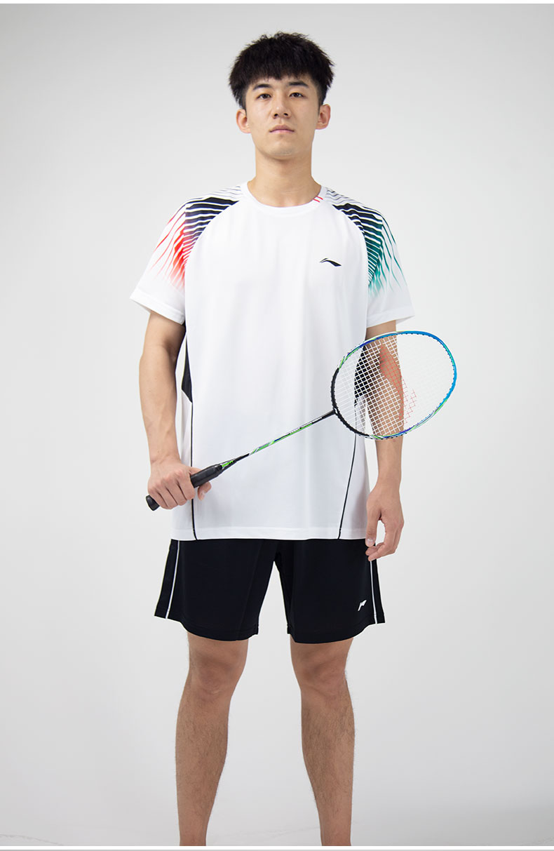 李宁羽毛球服男夏季透气速干运动套装乒乓球服短袖短裤比赛专用服黑色