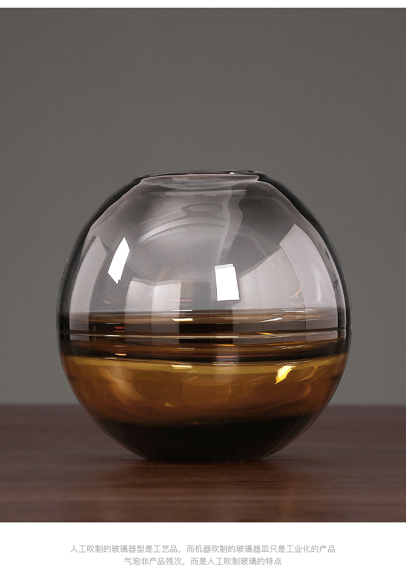 哲捷轻奢现代简约轻奢玻璃瓶花瓶小摆件北欧创意轻奢茶几样板房装饰品