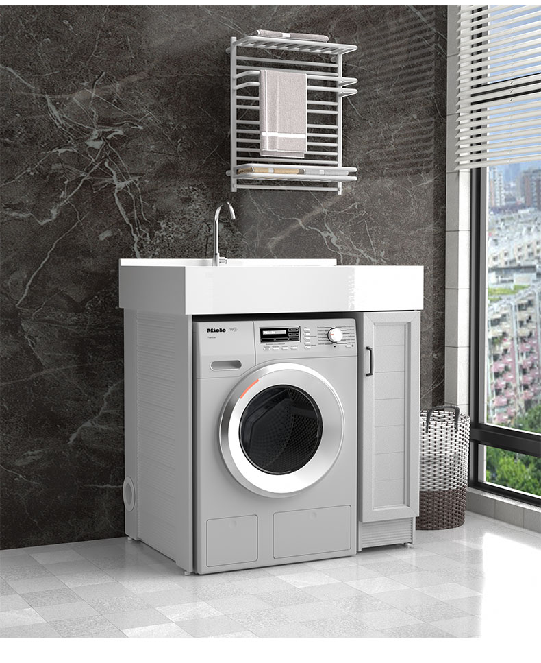 洗衣机和洗面盆一体柜洗衣池组合柜小户阳台户外台下盆置物保护柜90cm