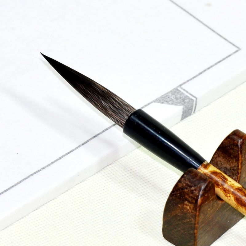 鼠须笔上海周虎臣长锋灰鼠尾毫行草毛笔竹杆行书草书鼠须书法笔