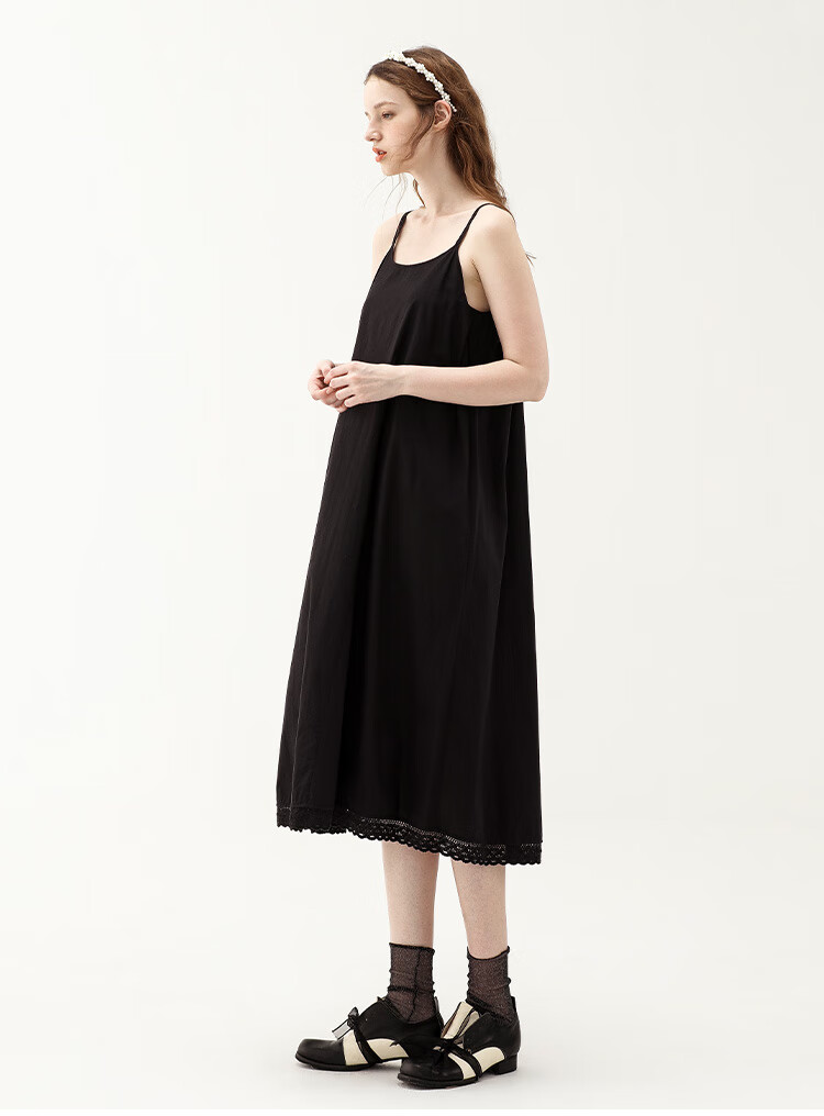 ein言新款吊带夏女装背心裙宽松基础打底无袖内搭连衣裙女粉红s