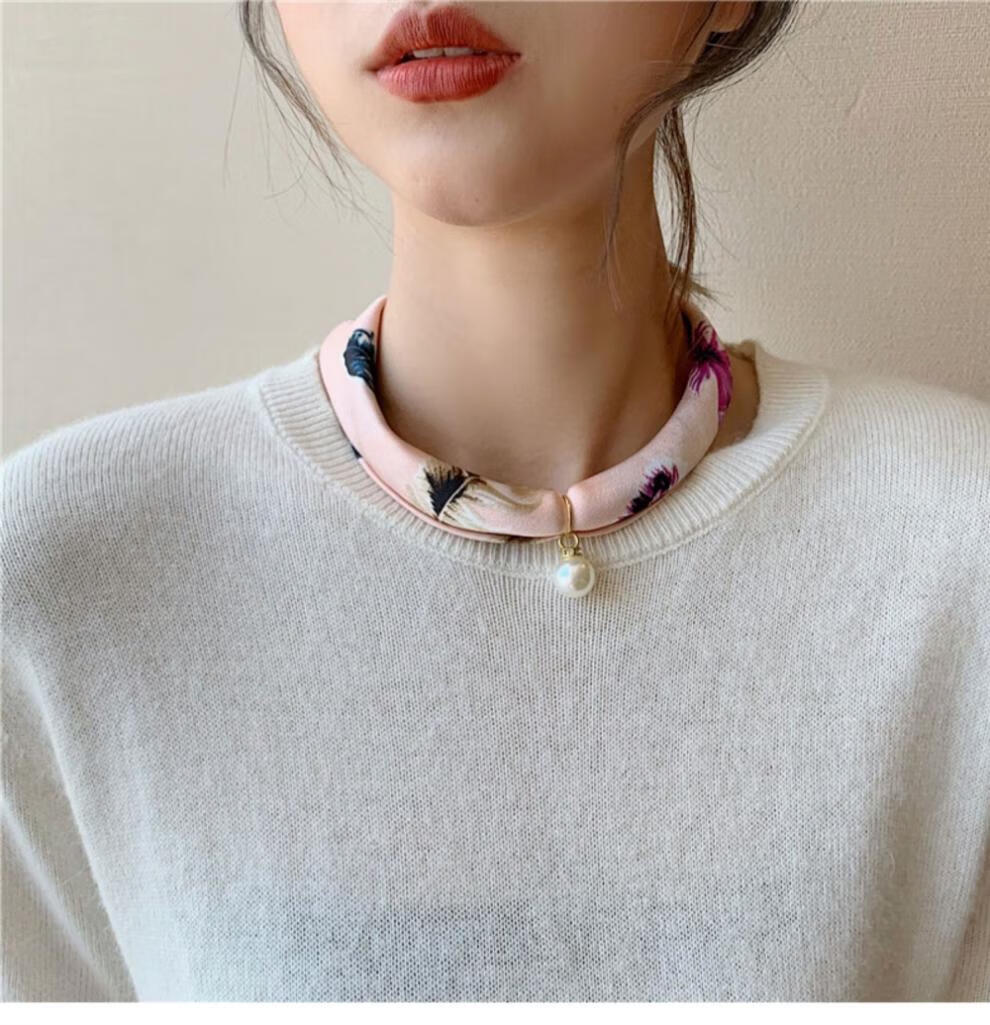 zhangu 甲状腺遮脖子上疤痕项链水晶脖子挡术后遮挡夏季时尚锁骨链