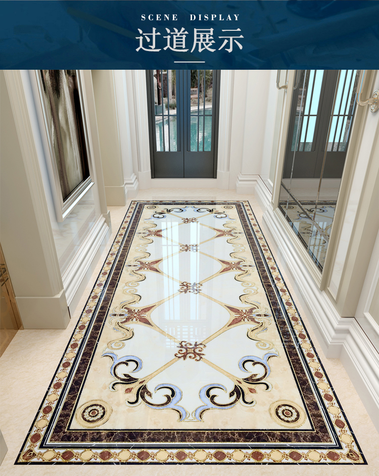 帕肯尼 2020新款欧式客厅拼花地砖800 走廊过道玄关入户抛晶砖拼图