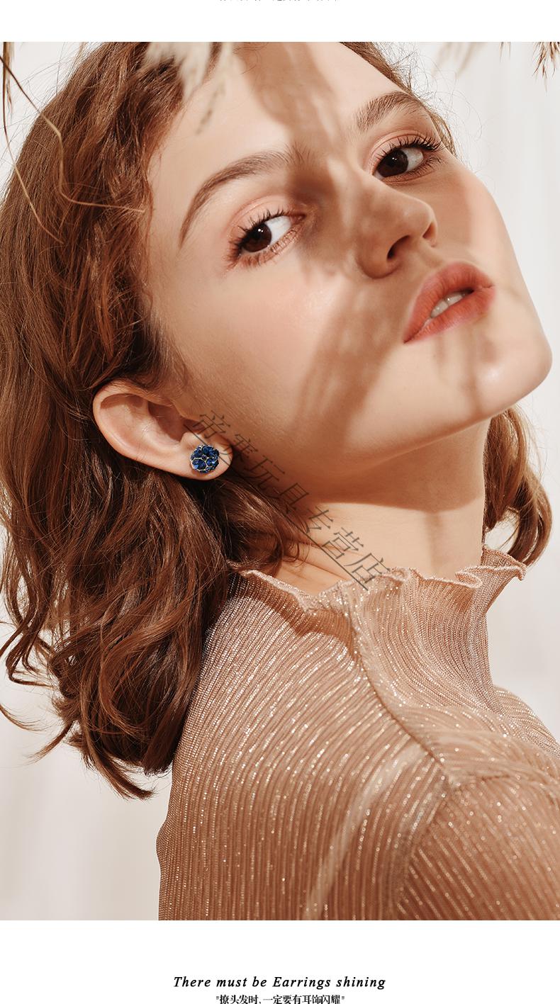 磁石耳钉耳贴无耳洞耳夹男女磁吸式耳环无洞磁铁耳饰悦珏古仕龙高贵蓝