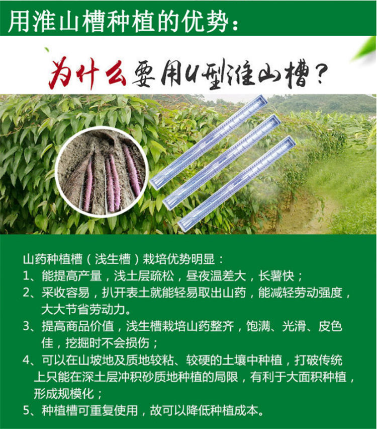 山药种植槽淮山槽引导管定型u型模具种淮山种山药神器山药种植管1米薄
