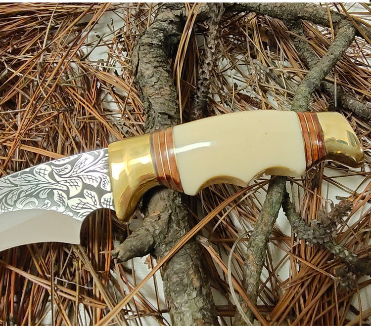 尼泊尔大号军刀户外刀具工艺钢刀子锋利防身刀子弯刀月牙 白月牙【总