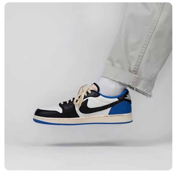 air aj1 ts藤原浩闪电倒钩低帮黑白蓝休闲鞋 dm7866 旗舰官方dm7866