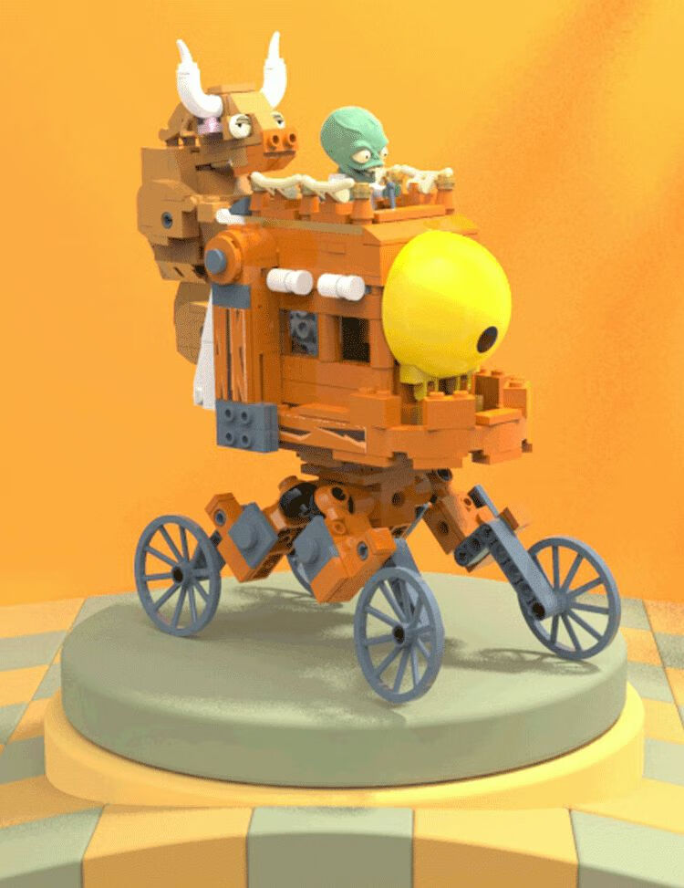 乐· 高积木xinz萌小鹰植物大战僵尸回力车花园迷宫儿童玩具2拼装6岁