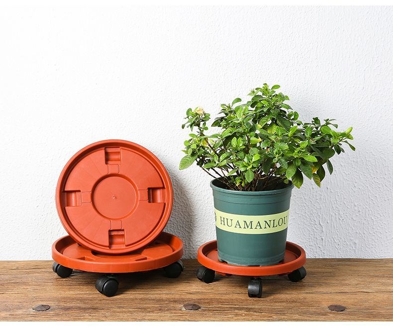 滑轮托底重型滑轮托盘底座花盆带轮子塑料圆长方形轮滚轮搬运托底座垫