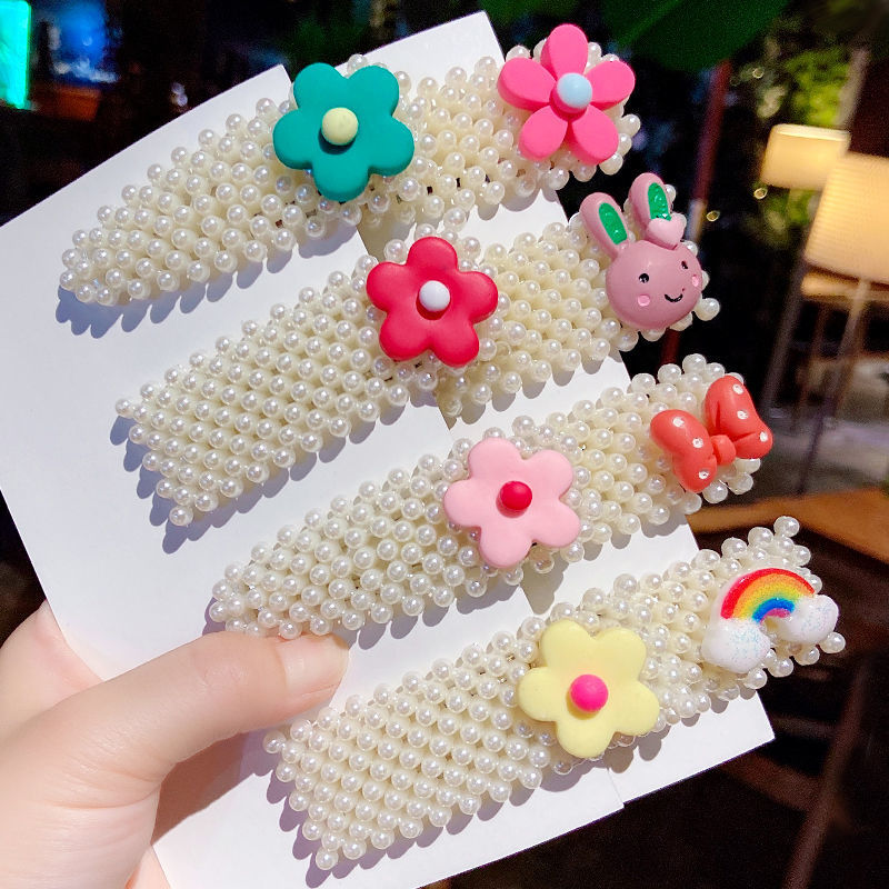 新款儿童珍珠可爱发夹女童宝宝公主刘海夹侧边发卡夹子发饰女1珍珠