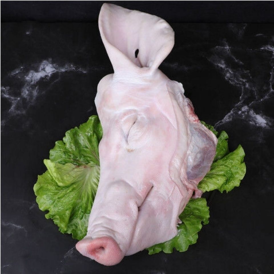 新鲜整只猪头赠卤味料包带耳朵鼻子核桃肉带骨猪头 10斤劈开带耳鼻