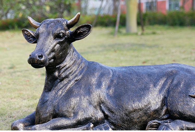 笼趣仿真牧童骑水牛雕塑摆件黄牛户外园林景观农耕装饰大型假动物模型