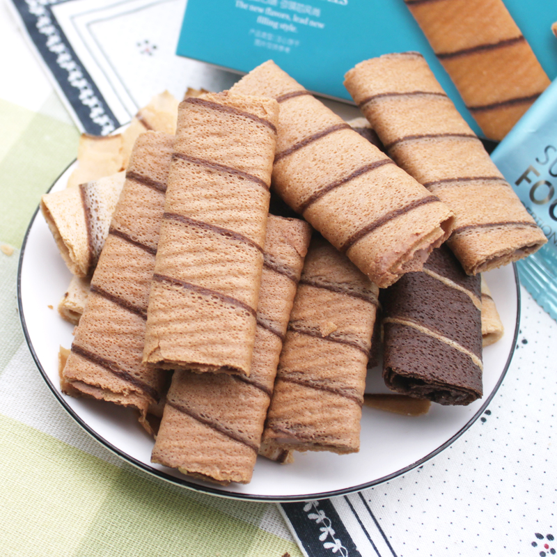 法丽兹franzzi夹心脆脆卷草莓芝士味蛋卷夹心饼干好吃的布朗尼味100g4