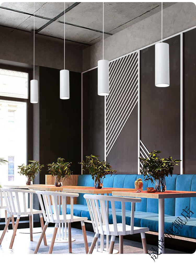 圆筒灯明装射灯长筒灯办公室掉线灯餐厅饭店过道工程款圆筒柱形吊装